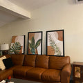 Boho Botanical Leaf Triptych Digital Art Set