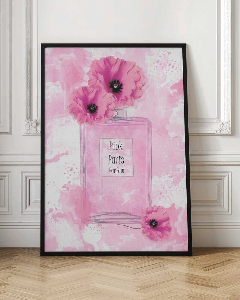 Chic Pink Paris Perfume Bottle Digital Art