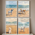 Playful Dogs at the Beach Digital Art Set
