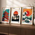 Japanese Travel Poster Trio Digital Art Collection