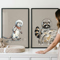 Space Explorer Animals Digital Art Prints