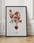 Watercolor Pomegranates in Wine Glass Digital Art