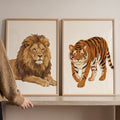 Majestic Lion and Tiger Digital Art Set