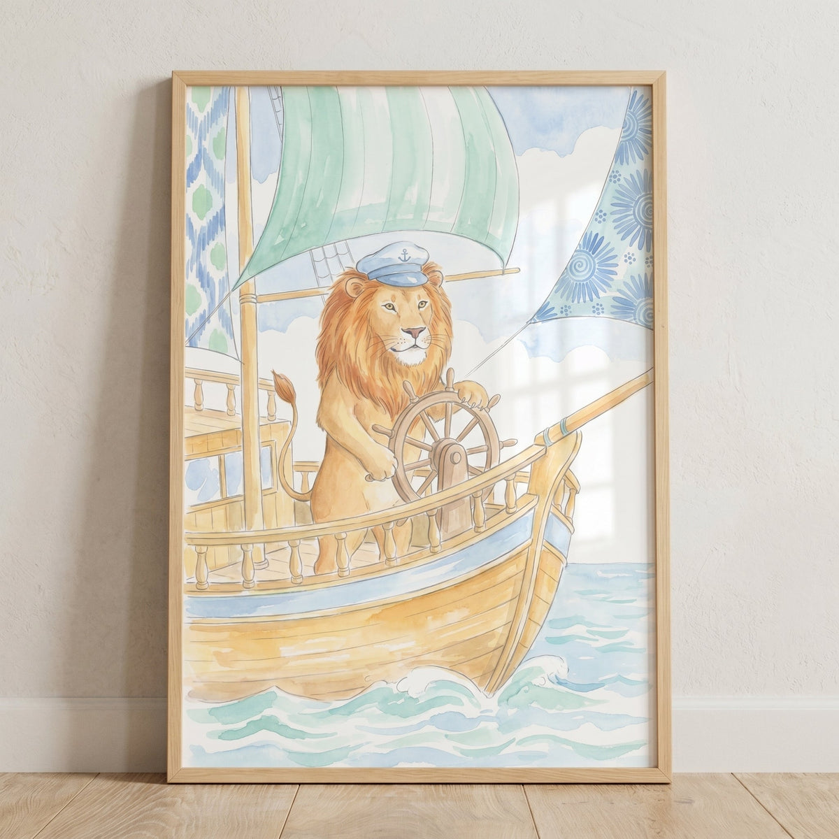 Captain Lion Sailing Digital Art