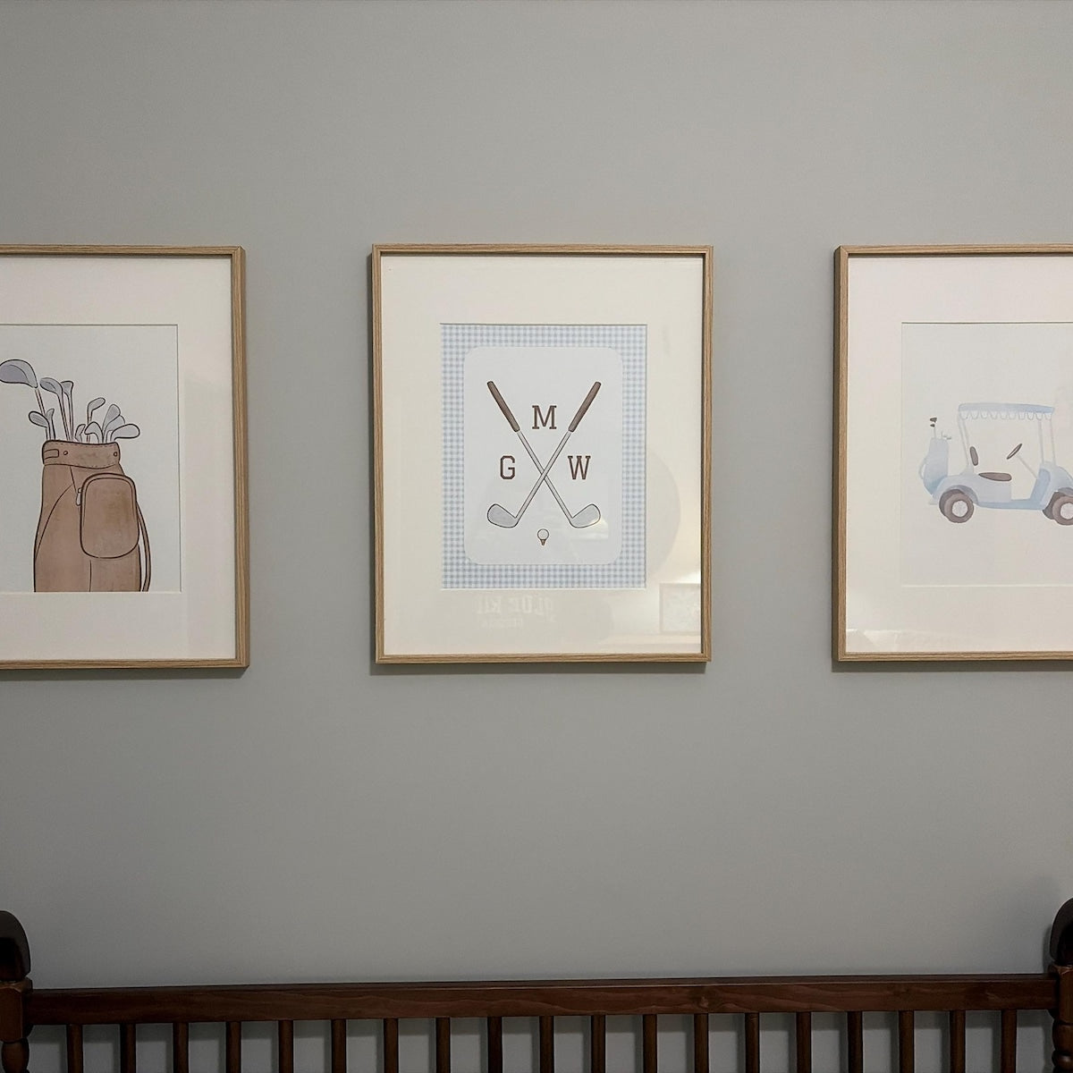 Vintage Golf Nursery Digital Art Set