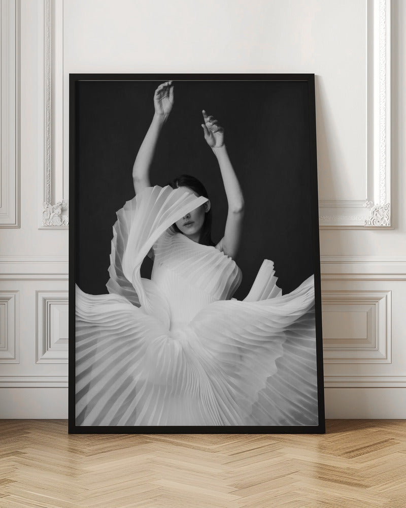Ethereal Motion Dancer Monochrome Digital Art