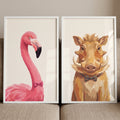 Dapper Safari Animal Portraits Digital Art