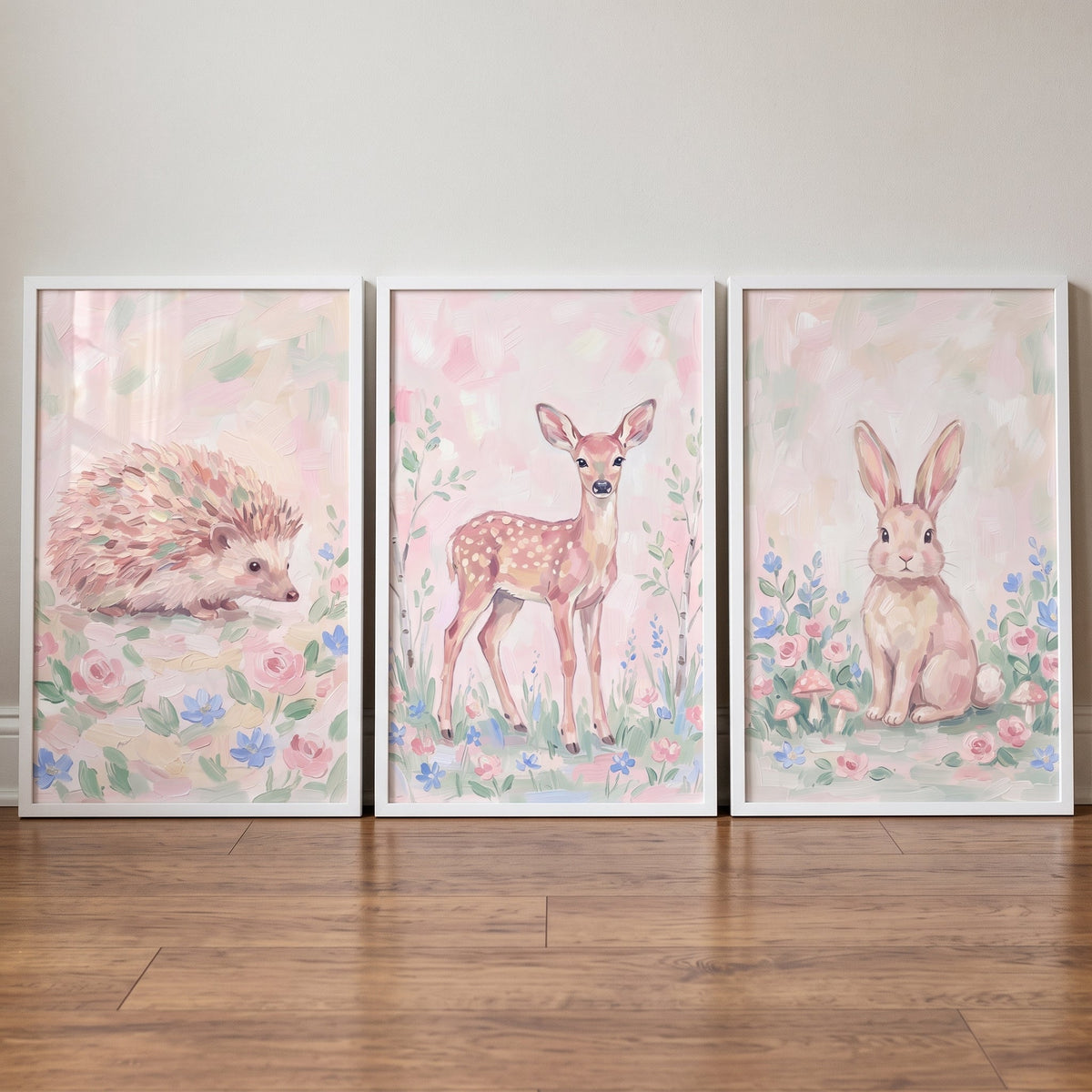 Charming Woodland Animals Trio Digital Art