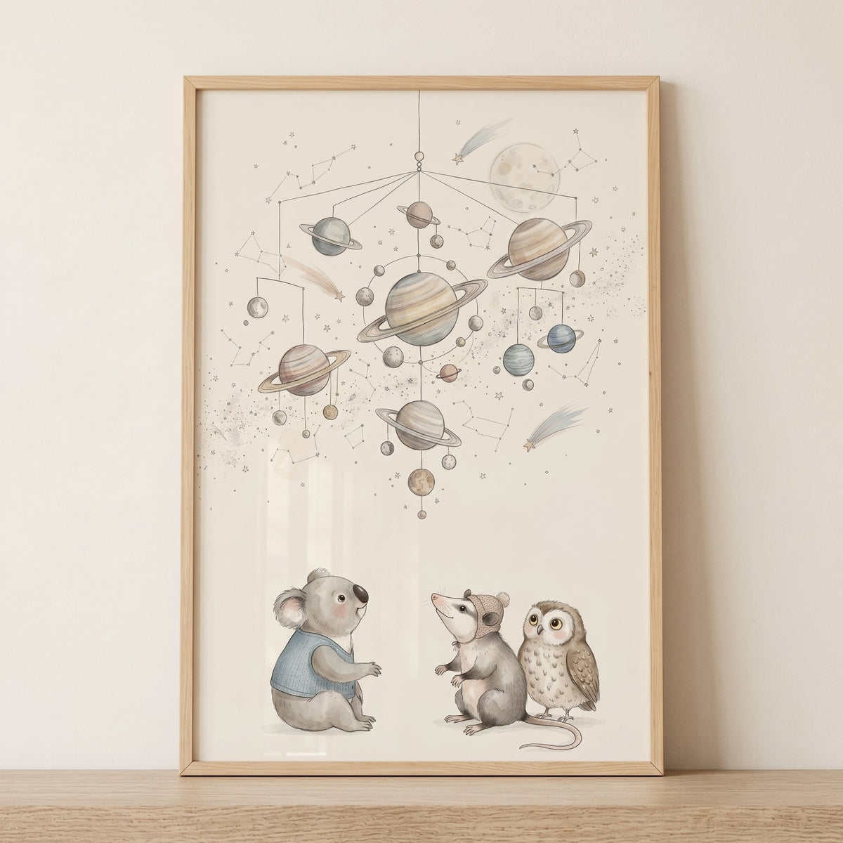 Cosmic Friends Nursery Digital Art