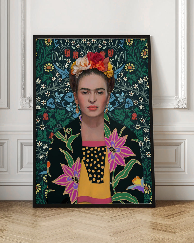 Vibrant Frida Floral Portrait Digital Download