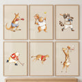 Watercolor Sports Animals Digital Art Set