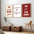 Inspirational Quote Typography Triptych Digital Artwork