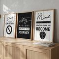 Mindset and Motivation Typography Triptych Digital Art