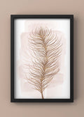 Golden Feather Watercolor Digital Art