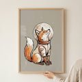 Cosmic Fox Space Explorer Digital Wall Art