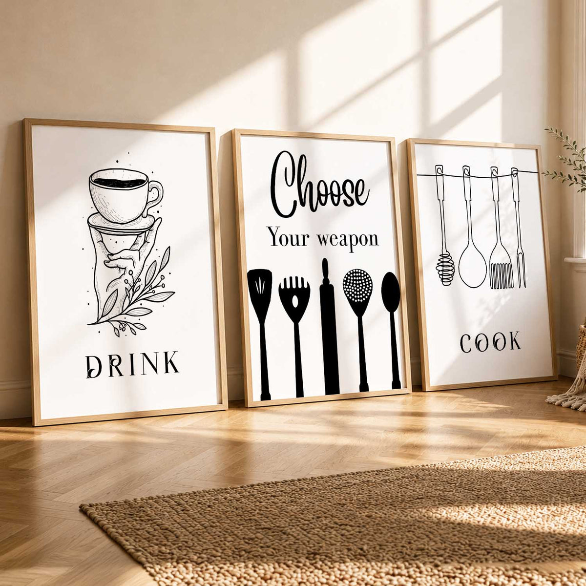 Kitchen Utensils Trio Digital Art Set