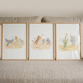 Jungle Animals Playing Volleyball Digital Art Trio