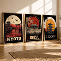 Asian Cities Travel Poster Trio