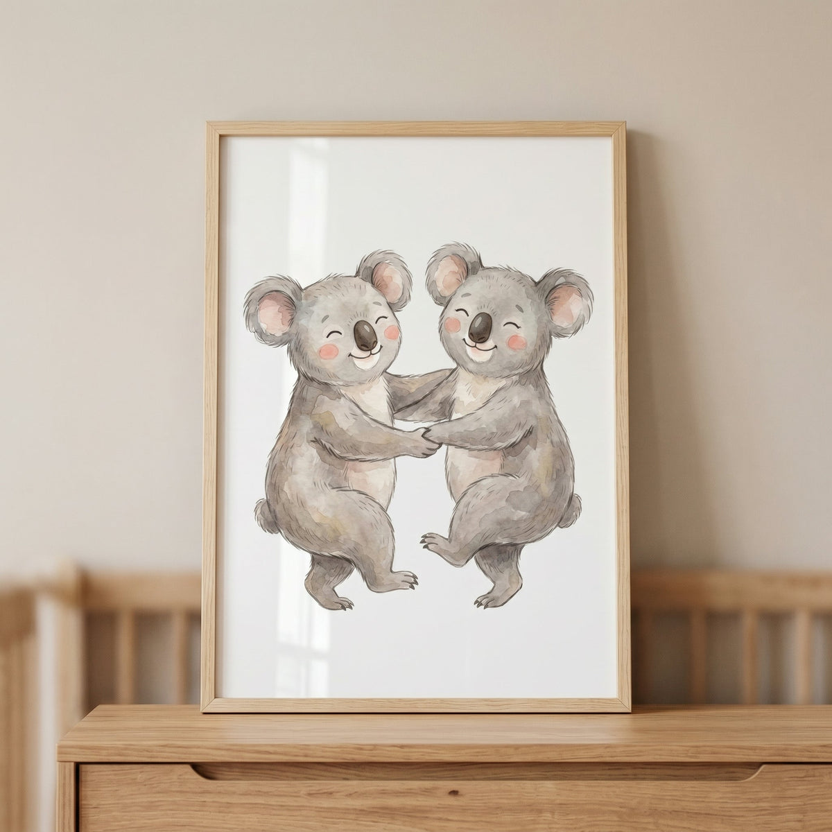 Dancing Koalas Watercolor Digital Art