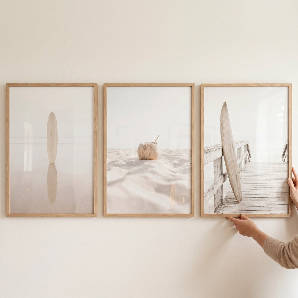 Neutral Coastal Surf Triptych