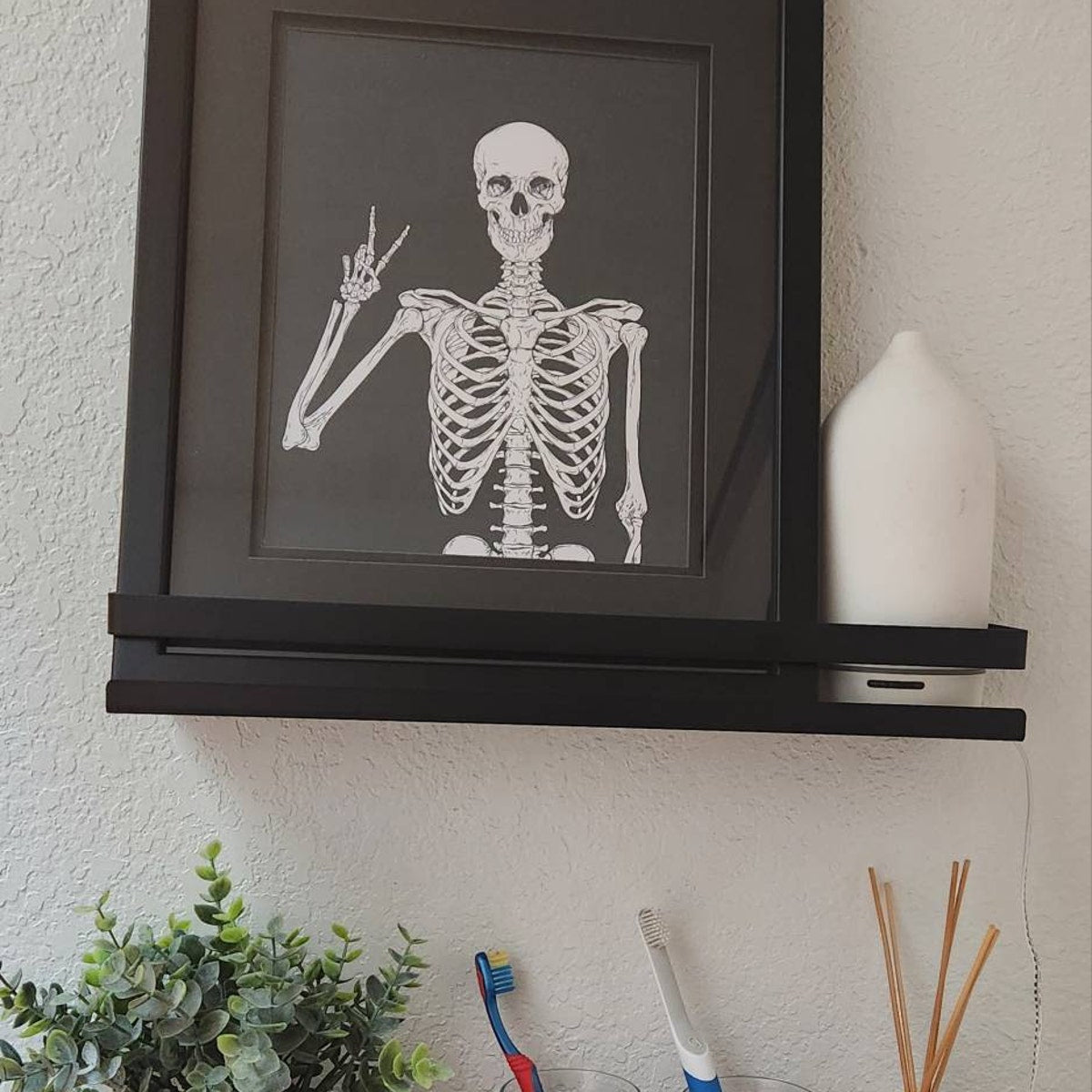 Peace Out Skeleton Digital Art Print