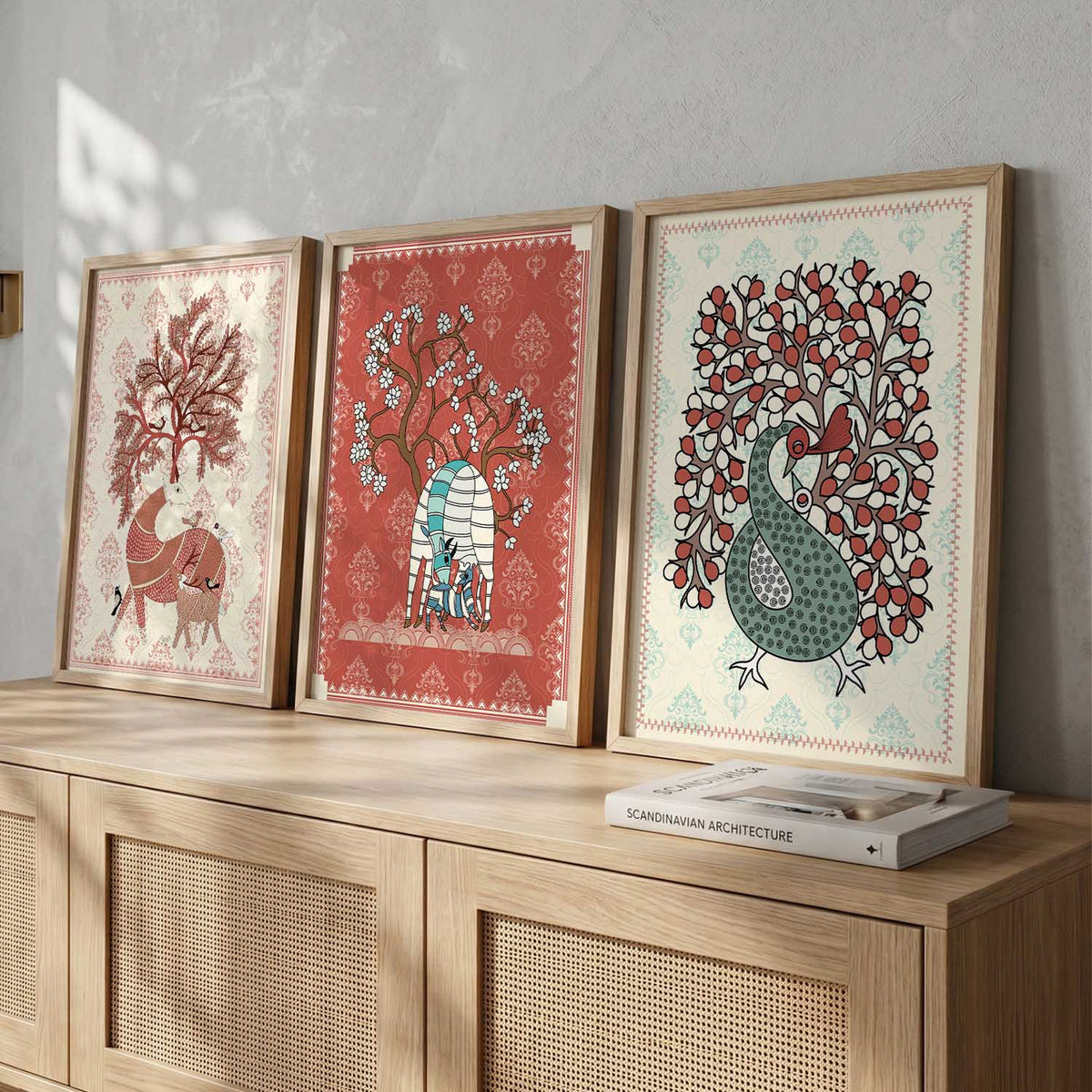 Traditional Indian Folk Art Trio Digital Download