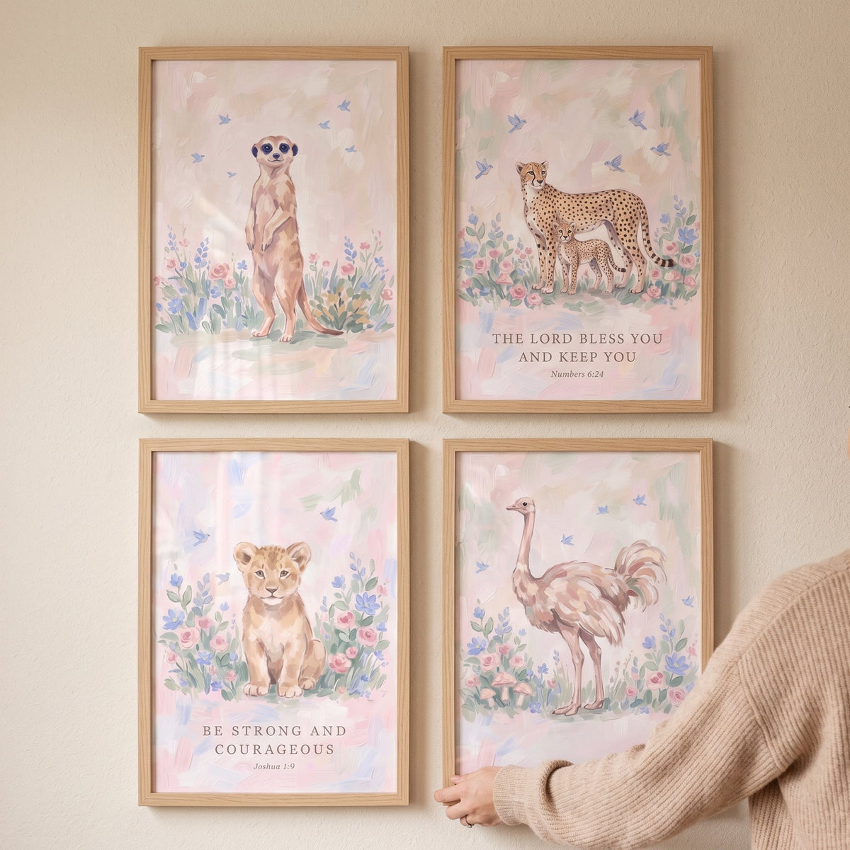 Safari Animal Nursery Scripture Digital Art Print Set