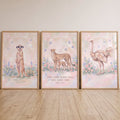 Safari Animal Blessing Triptych Digital Print