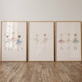 Watercolor Ballerina Trio Digital Art Set