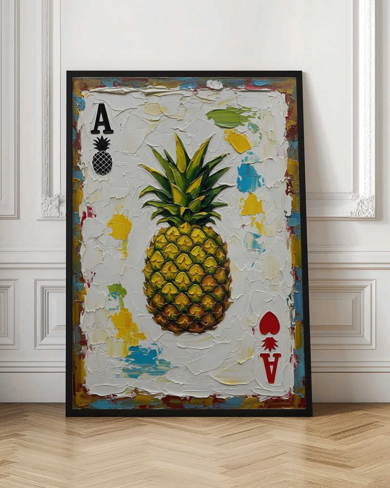 Ace of Hearts Pineapple Textured Art