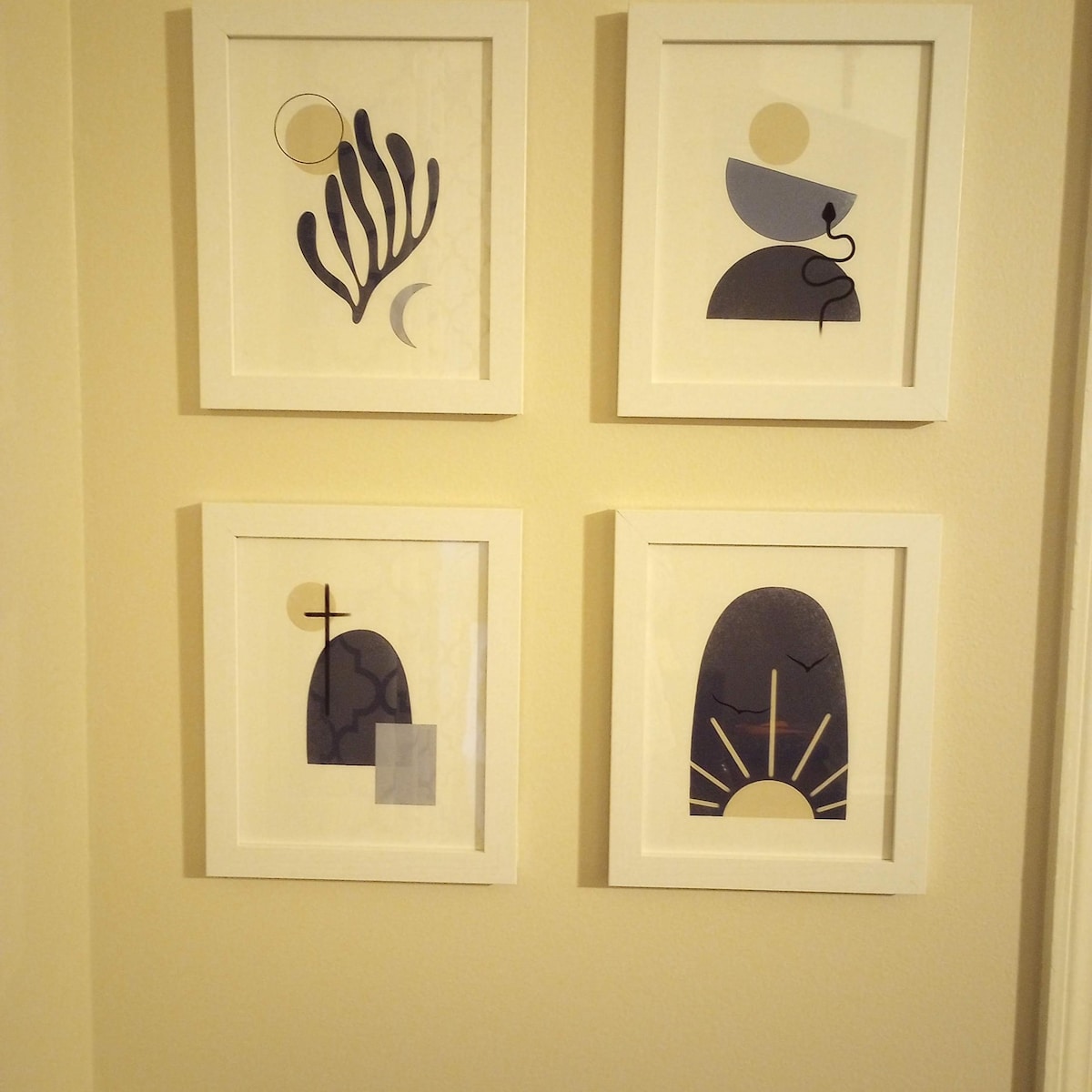 Minimalist Boho Celestial Gallery Wall Set of 4 Digital Prints