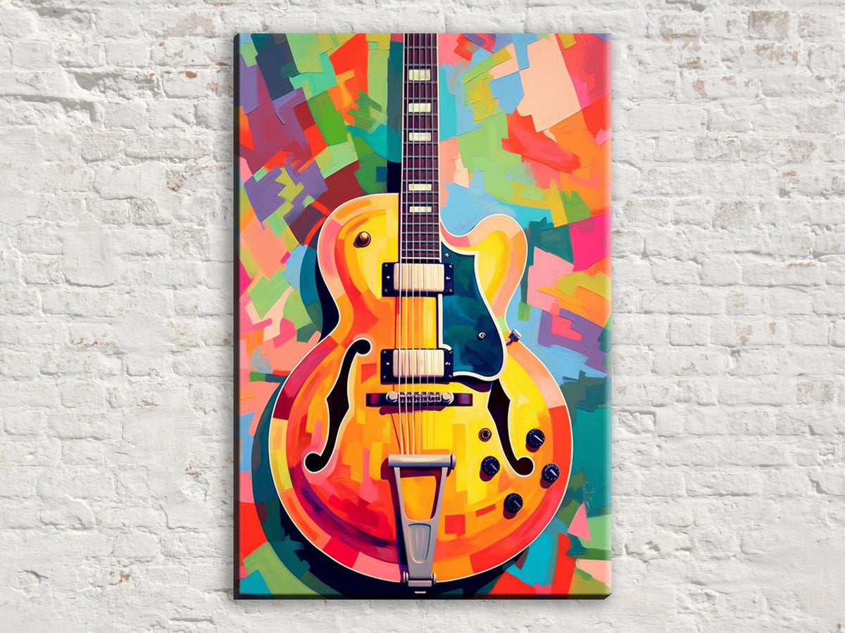 Abstract Vibrant Guitar Digital Art