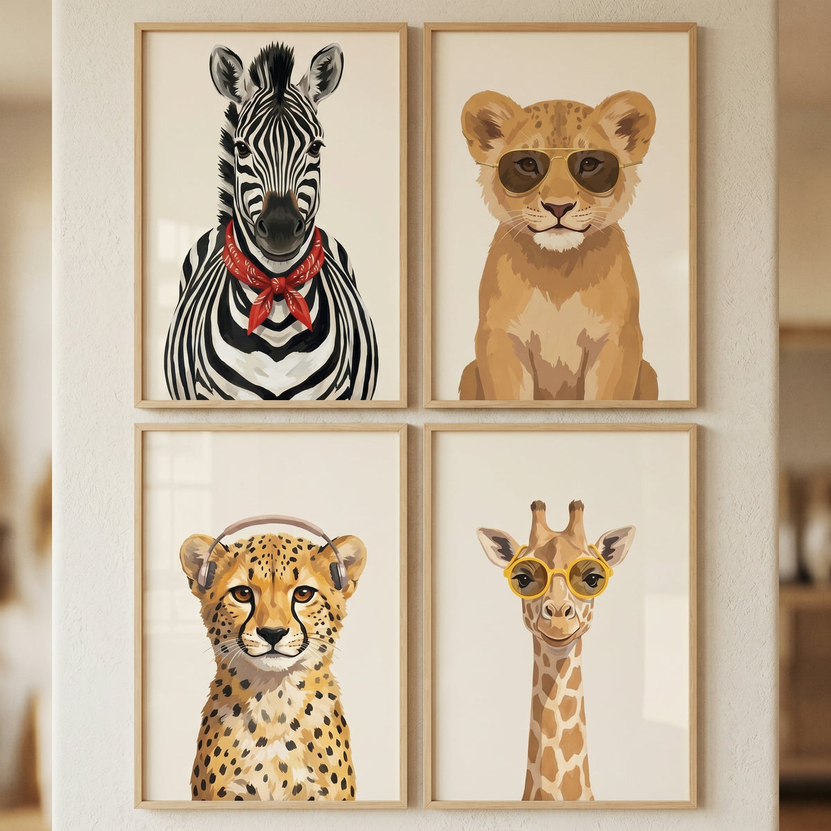 Chic Safari Animals Digital Art Collection