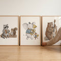 Forest Animal Musicians Digital Art Trio