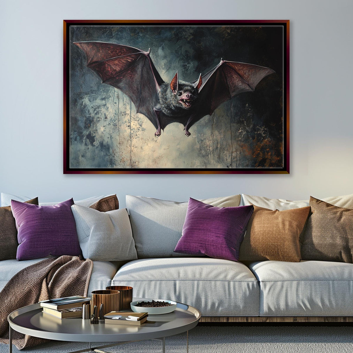 Gothic Bat Flight High-Resolution Digital Artwork