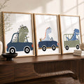 Dino Drivers Digital Art Trio