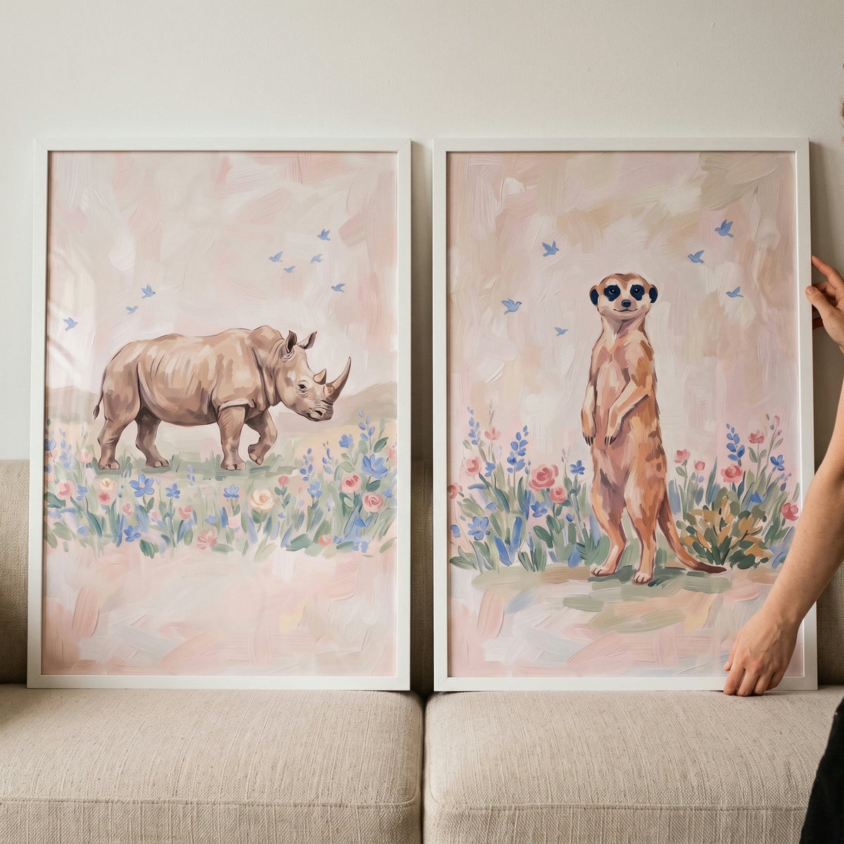 Safari Animal Friends Watercolor Digital Artwork Set