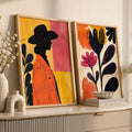 Modern Woman and Botanical Art Set