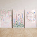 Floral Bible Verse Triptych Digital Art Set