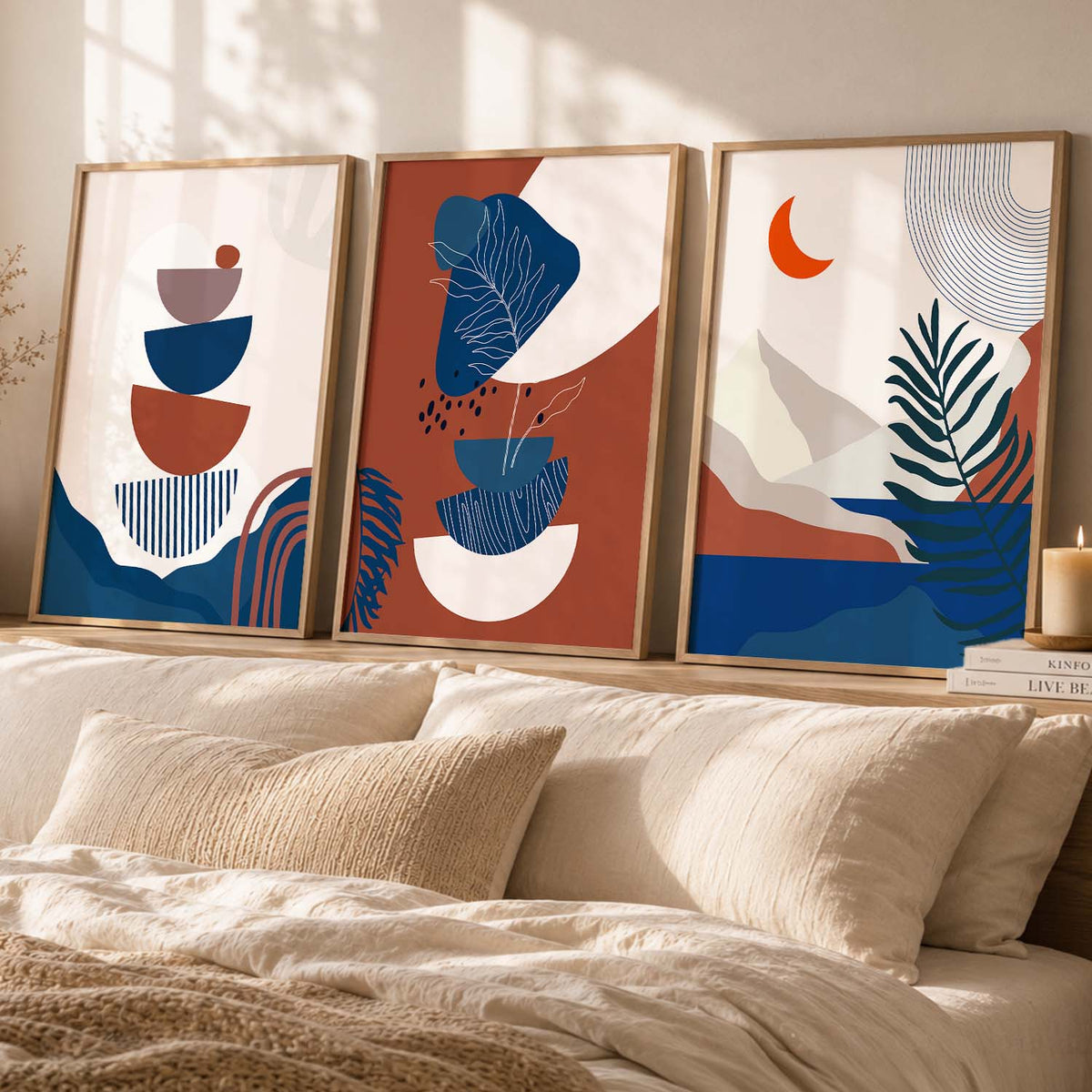 Abstract Botanical Triptych Digital Art