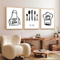 Cooking With Love Kitchen Triptych Digital Art