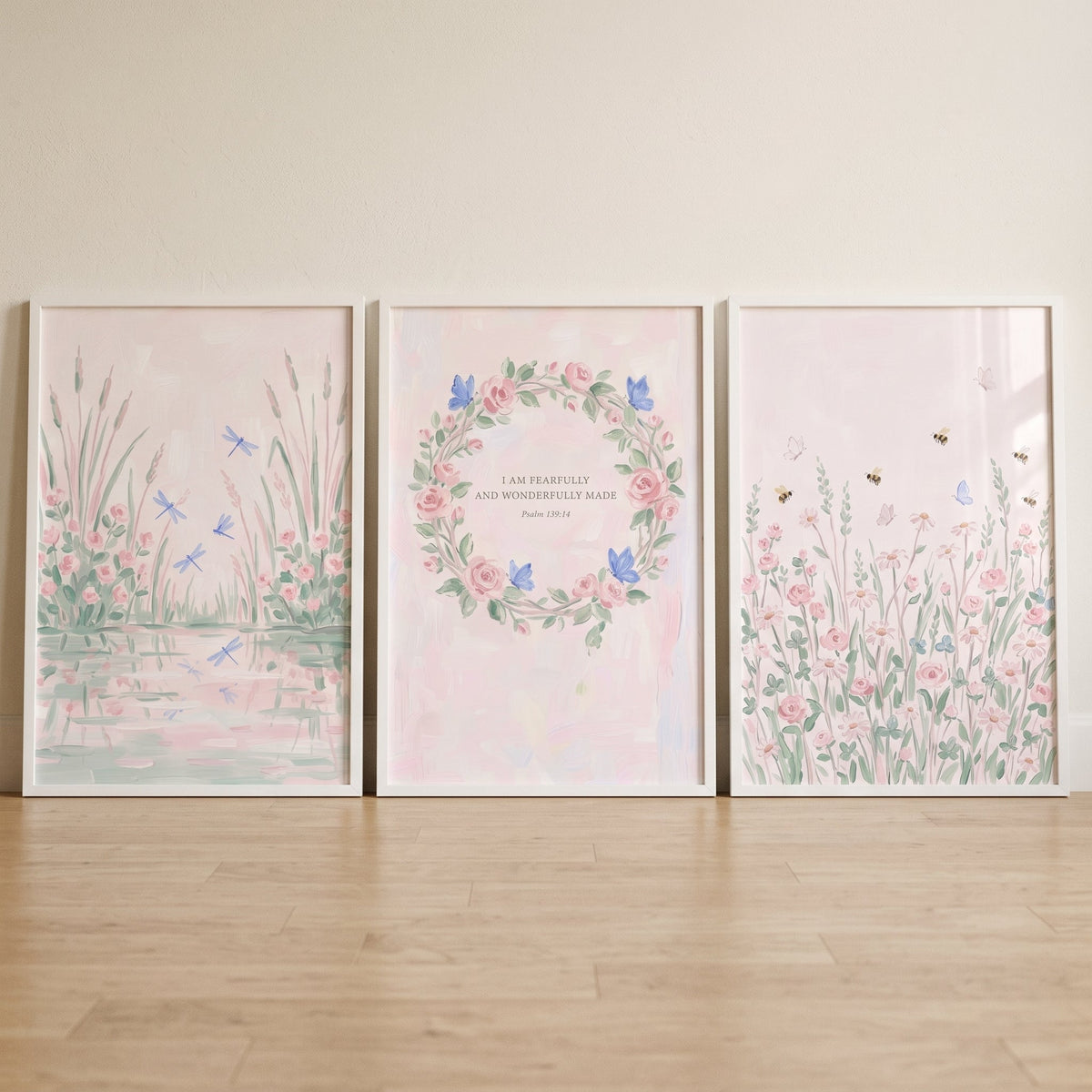 Fearfully and Wonderfully Made Floral Triptych