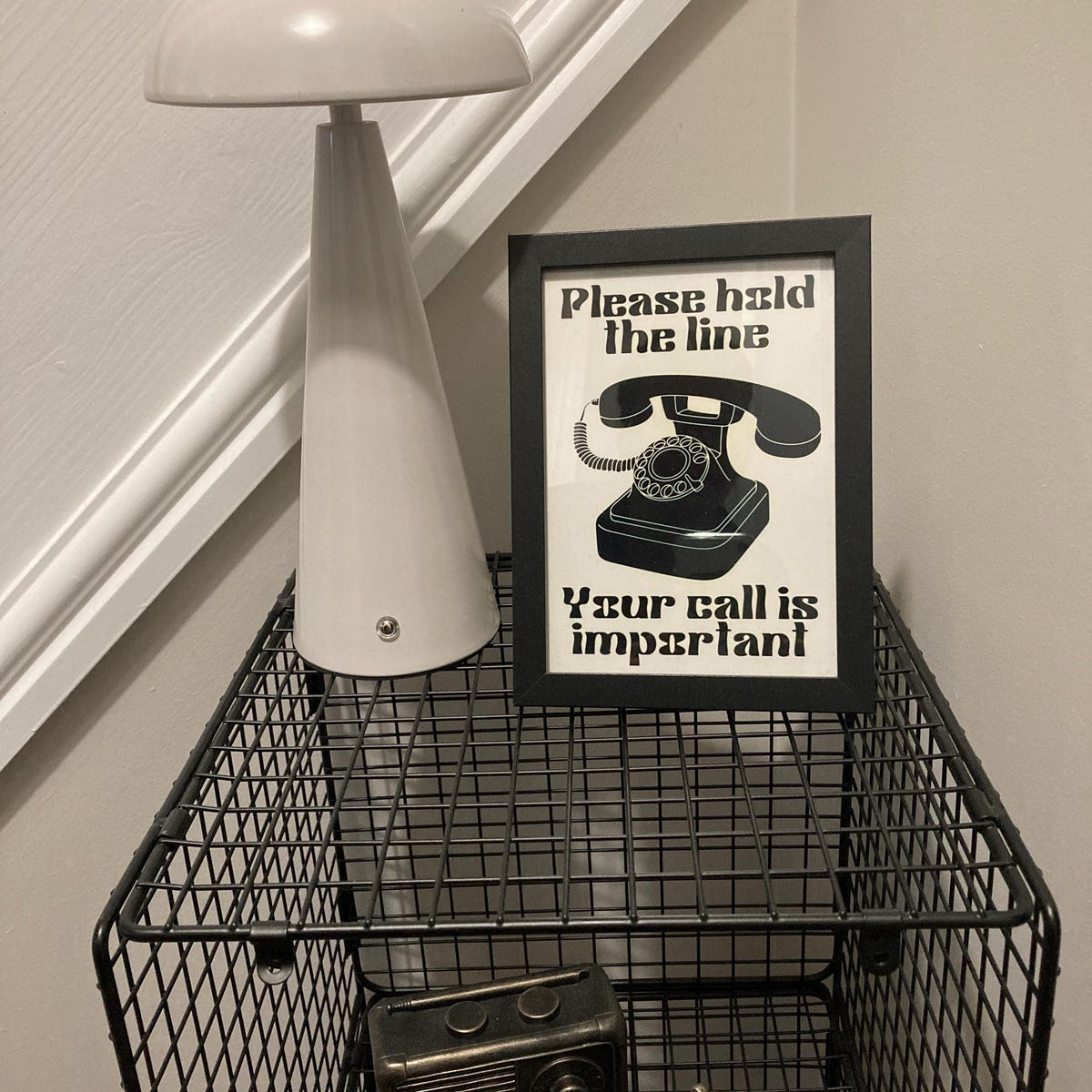 Please Hold The Line Retro Phone Digital Print