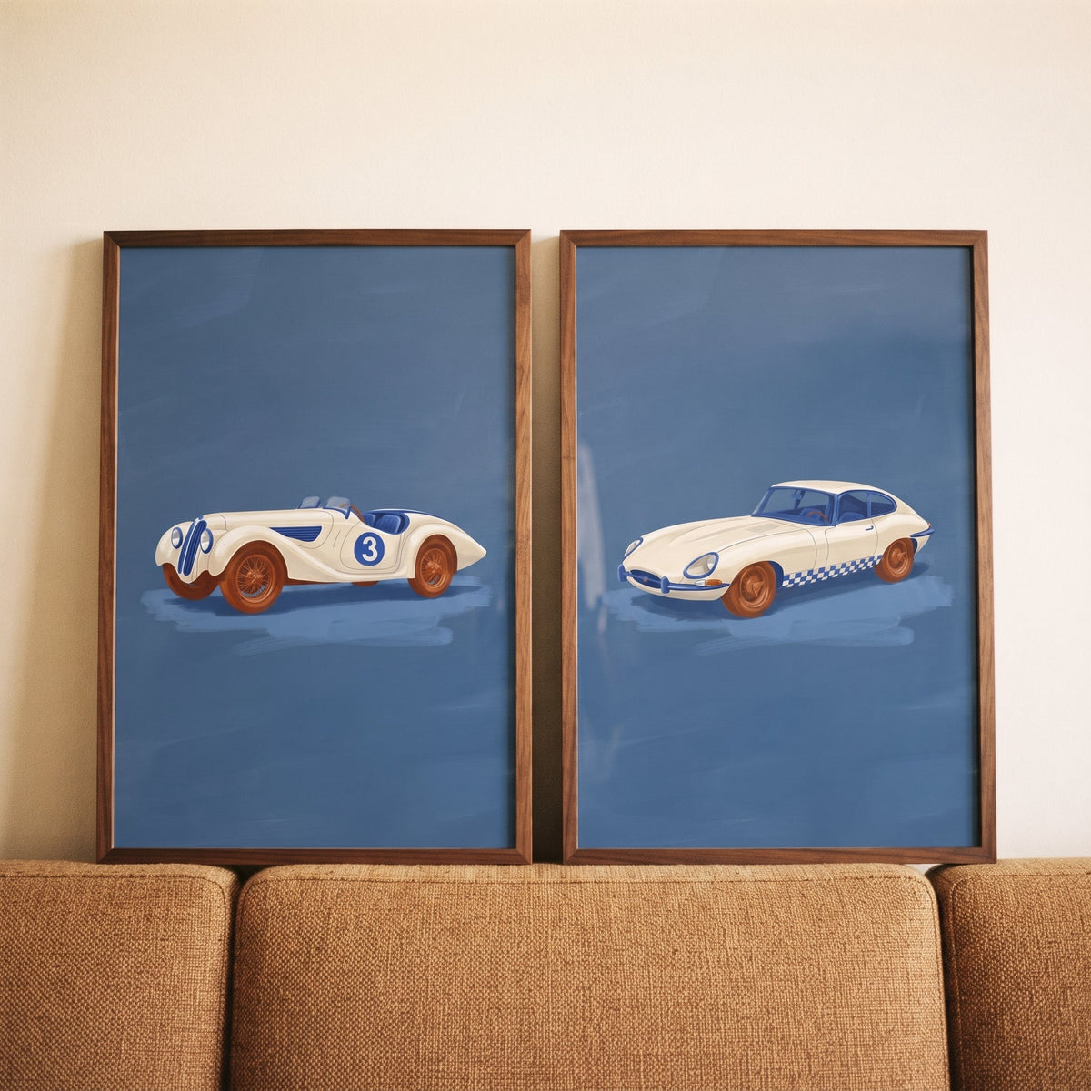 Classic Vintage Racing Cars Digital Art Set