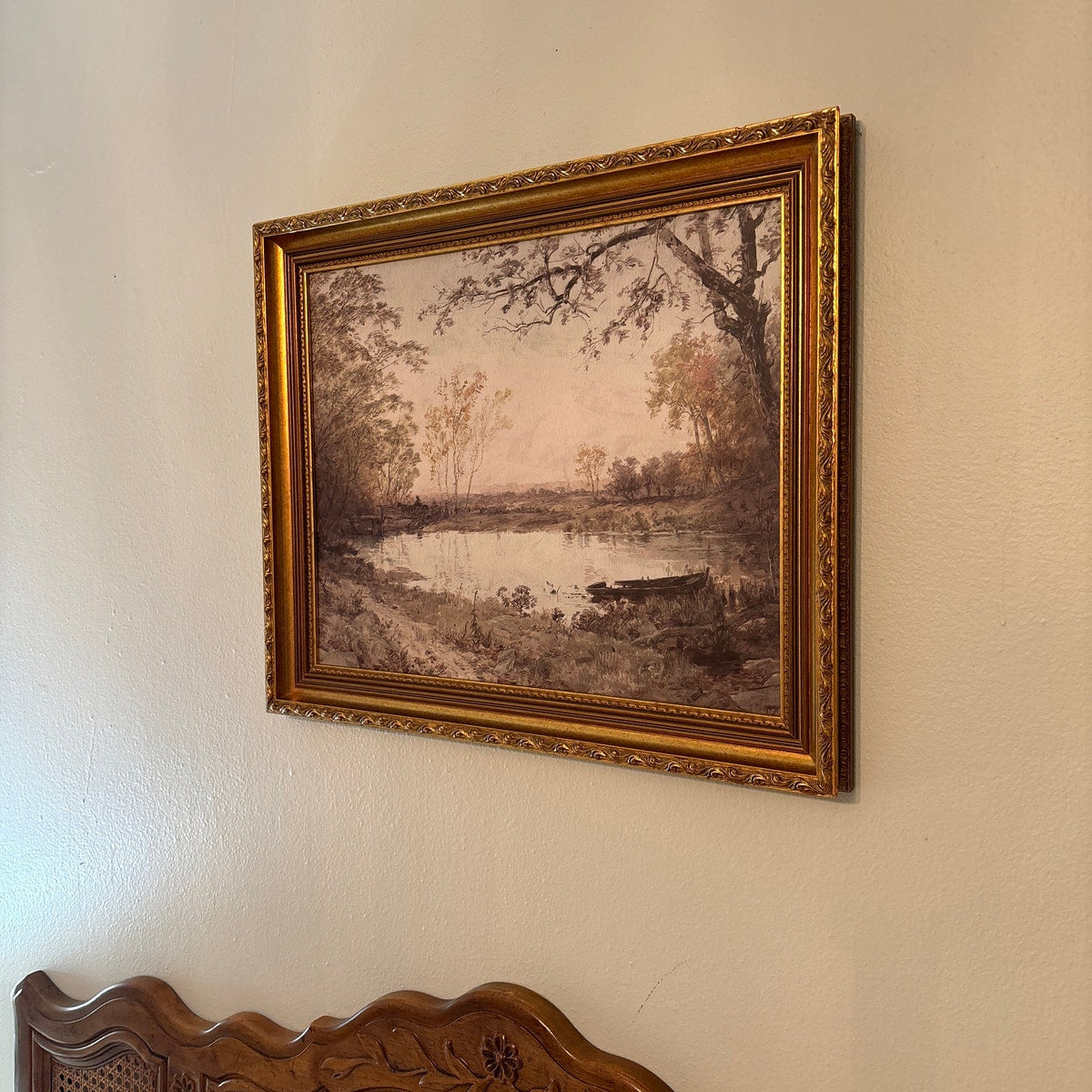 Vintage River Landscape Digital Art