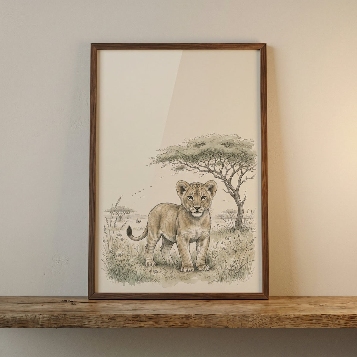 Sweet Safari Lion Cub Digital Art