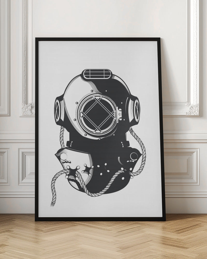 Vintage Deep Sea Diving Helmet Digital Art