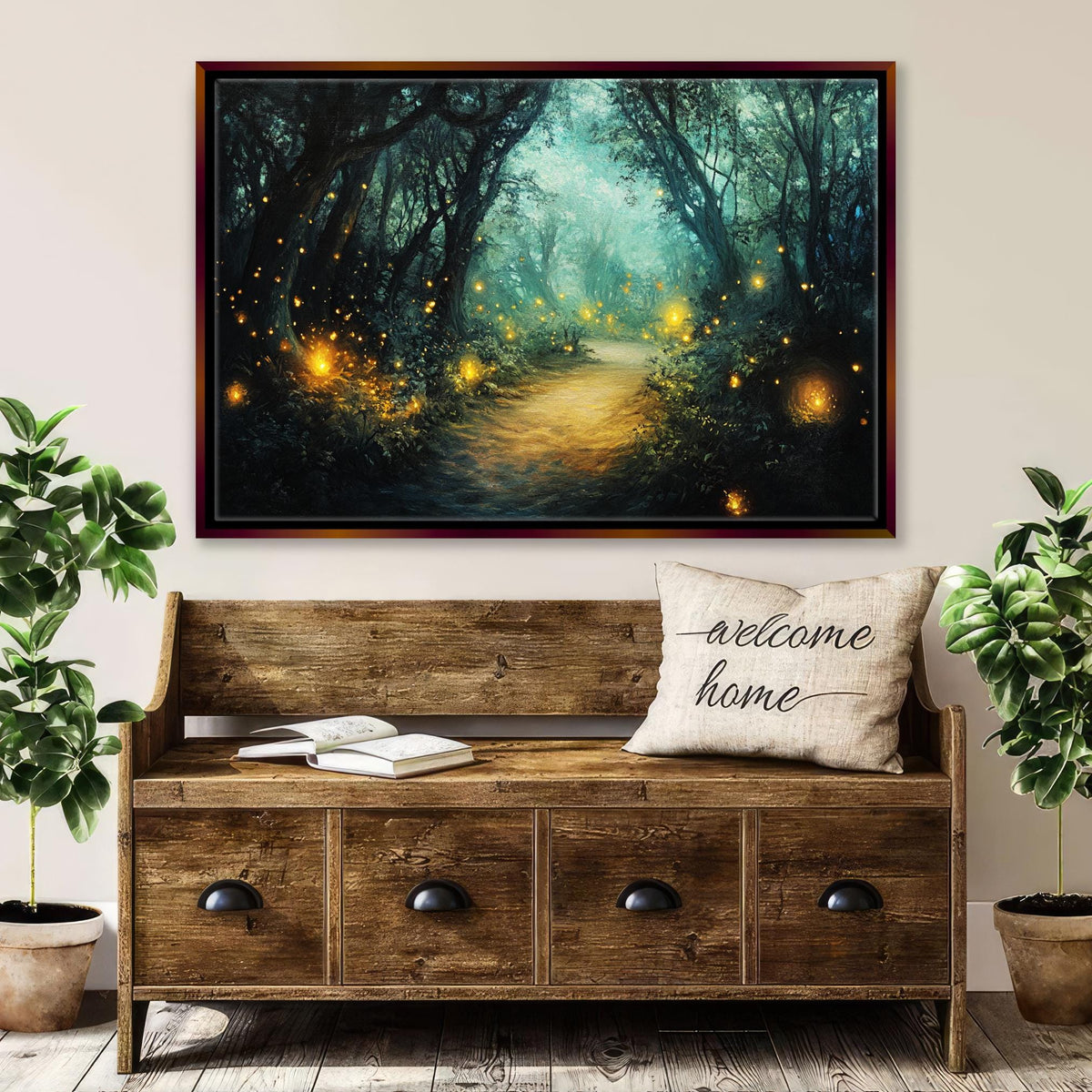 Magical Firefly Forest Digital Artwork