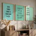 Good Things Come To Those Who Hustle Success Story Fear Less Hope More Minimalist Motivational Quote Digital Wall Art Set of 3