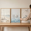 Whimsical Ocean Animals Watercolor Trio Digital Art